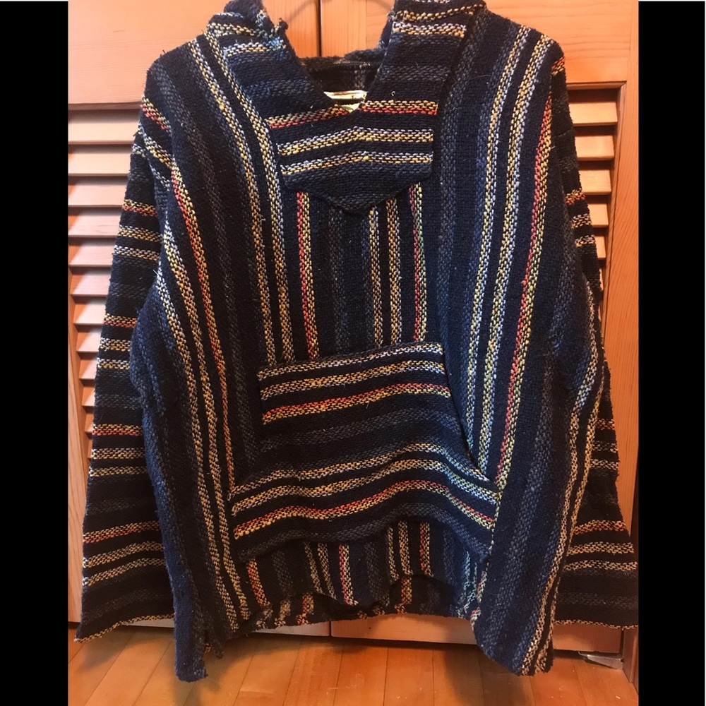 Iguana Jacket Baja Hippie Pull over Jacket Medium